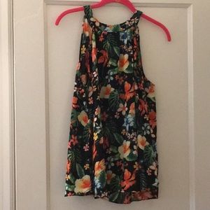 Charming Charlie floral tank top sz L